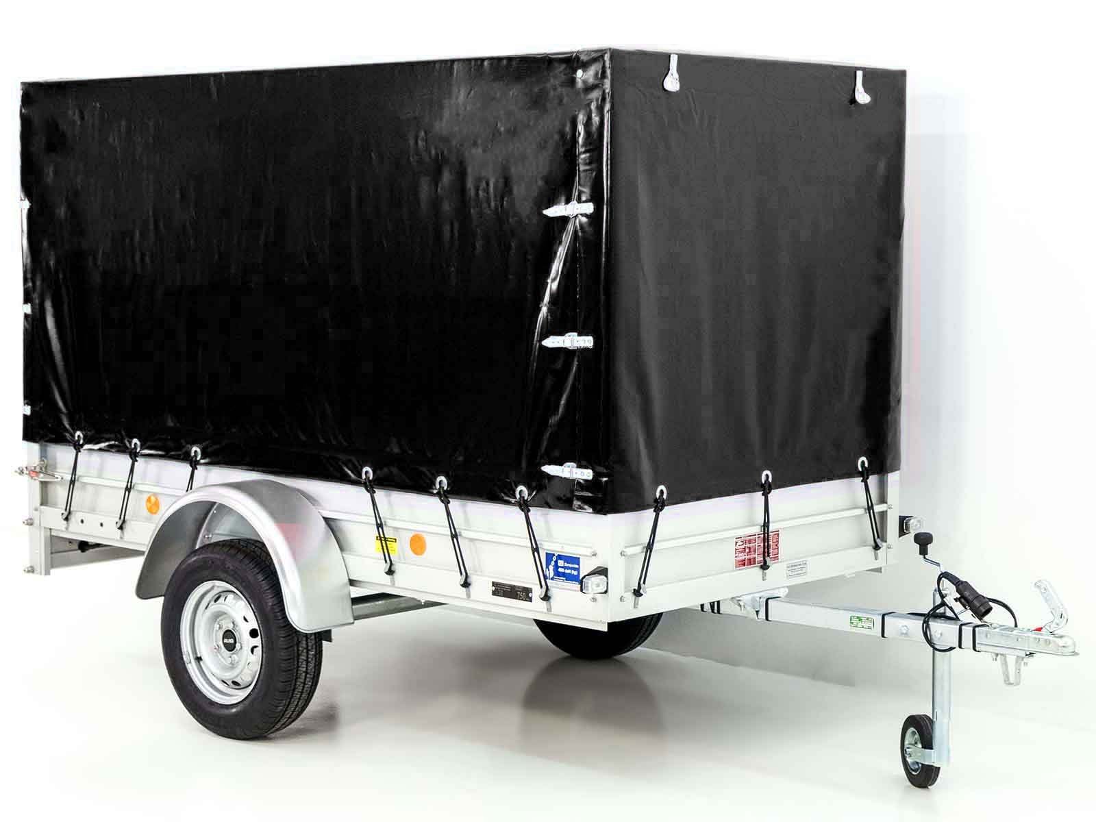 Remorque 750 kg | 125 x 250 cm | avec bâche noire