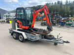 Kubota KX 019-4 + 3 Godets + Remorque