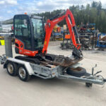 Kubota KX 019-4 + 3 Godets + Remorque